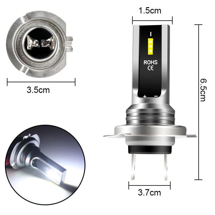 H4H7汽车LED大灯H1H3高亮聚光灯泡120W远近光黄白双色12V-24V通用 - 图0