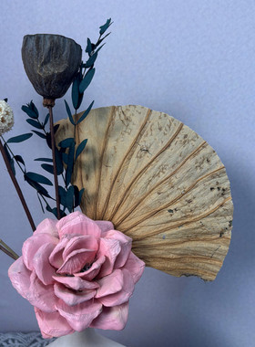 永生花植物干花扁形花瓶摆设