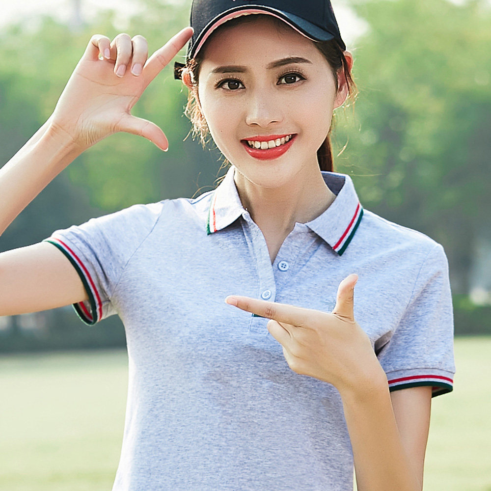 2020新款纯棉短袖纯色宽松polo衫 米腾T恤