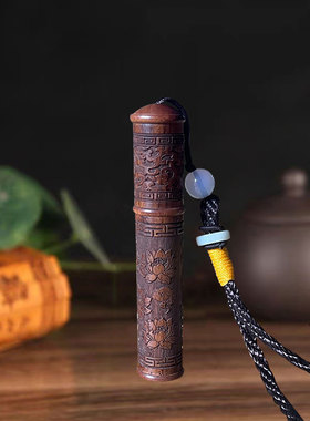 可打开天然酸枝木空心吊坠防水