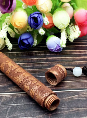 黑檀木符管防水大空心平安符吊坠