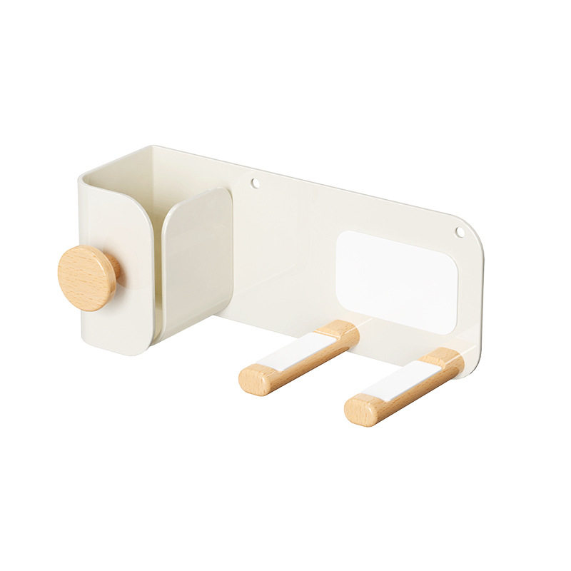 榉木奶油风吹风机置物架卫生间收纳架戴森电吹风免打孔浴室风筒挂,淘宝优惠券,粉丝福利购,淘宝优惠卷