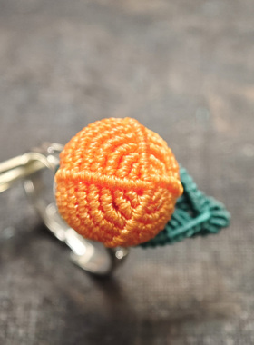 手工编绳柿子女事业有成开口戒指