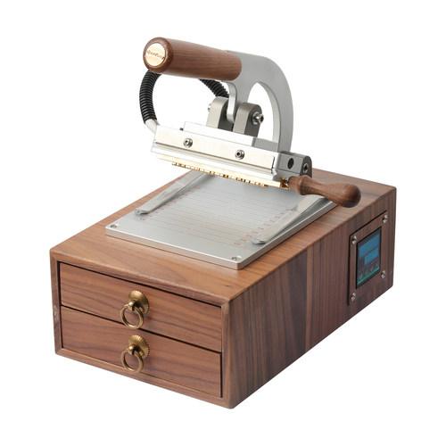 皮具烫金机多功能烙印压印机复古胡桃木手动箱体式手工热压机 - 图3