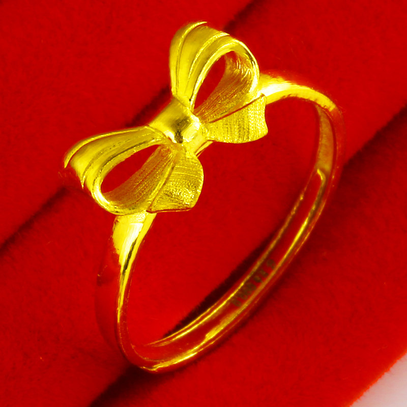 正品9999足金女款真金首饰女士指环 千影珠宝手饰