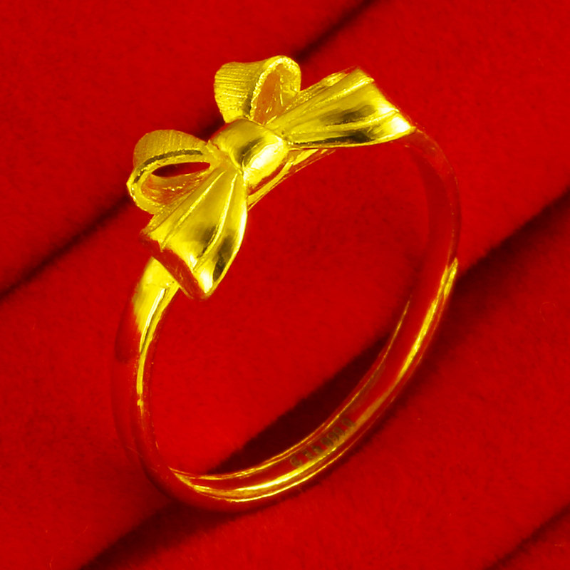 正品9999足金女款真金首饰女士指环 千影珠宝手饰