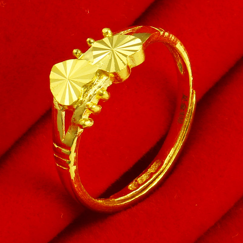 正品9999足金女款心形结婚送戒指 千影珠宝手饰