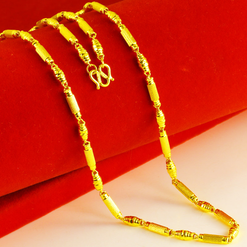 正品男女款9999足金粗纯金男士项链 千影珠宝颈饰