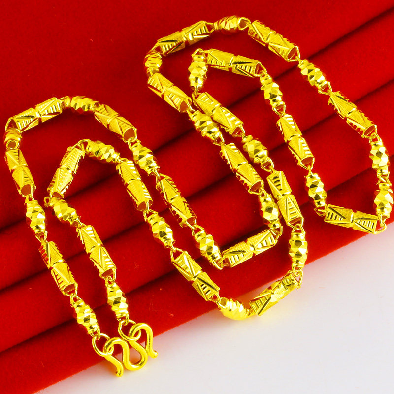 正品9999足金男士粗女款细纯金项链 千影珠宝颈饰