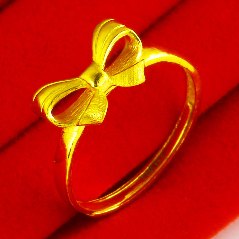 正品9999足金女款真金首饰女士指环 千影珠宝手饰