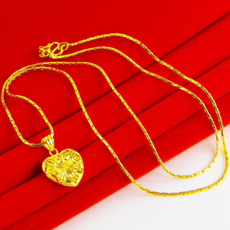 正品9999足金女款真金项链坠子纯金 千影珠宝颈饰