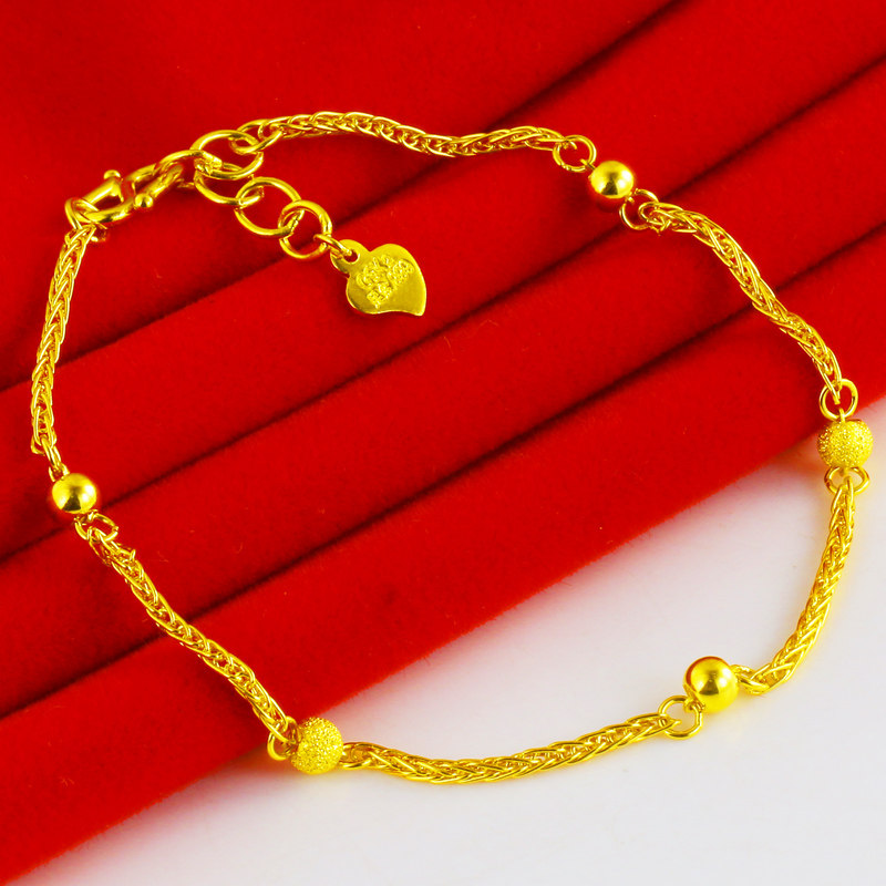 正品9999女款纯金手镯转运珠手链 千影珠宝手饰