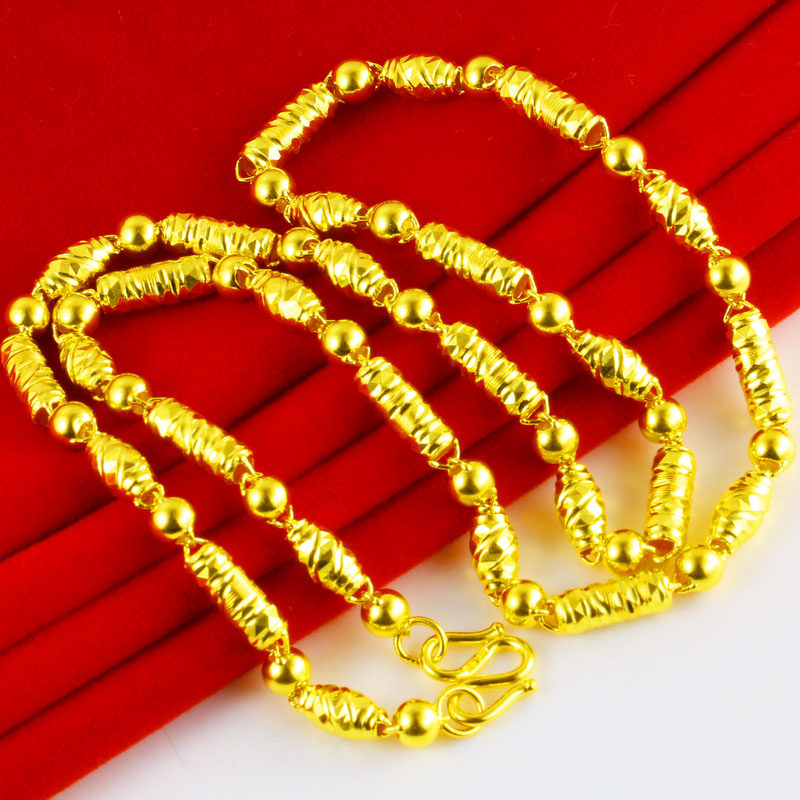 正品男女款9999足金粗纯金男士项链 千影珠宝颈饰