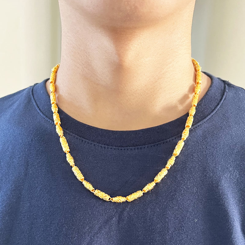 正品9999足金男士粗女款细纯金项链 千影珠宝颈饰