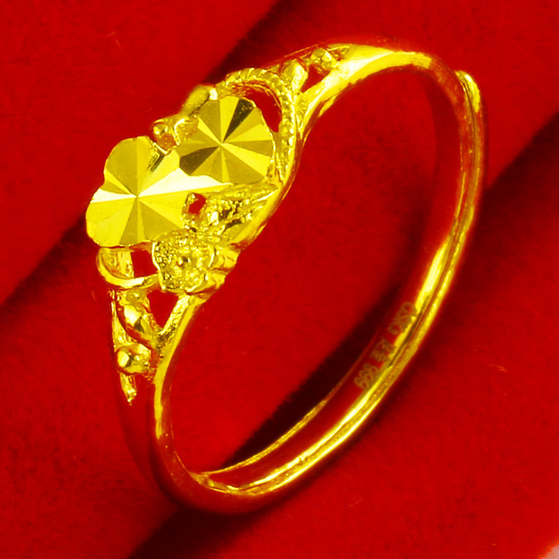 正品女士9999足金纯金首饰指环素金 千影珠宝手饰