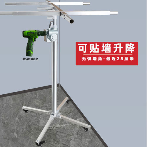 木工吊顶神器石膏板埃特板升降机杆不锈钢装修天花板封板手摇支架 - 图0