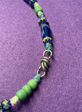 原创设计手工串珠纯银点缀项链女小众高级感锁骨链可加长