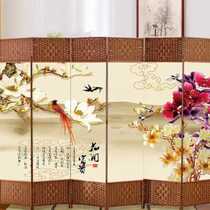 Cloth art screen Double sided folding partition wall Living room C in door shielded push-pull mobile bedroom Xuanguan Home Office o