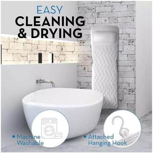 浴室洗澡浴缸垫可水洗带枕头3D泡澡浴缸靠垫吸盘防滑浴垫 - 图0
