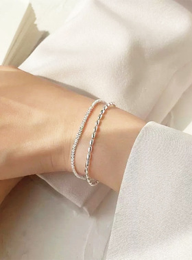 满天星双层925纯银手链米粒波光粼粼ins小众高级感手饰情人节礼物