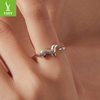 Original s925 sterling silver snow leopard open ring cute soft cute animal silver ring ring simple and trendy