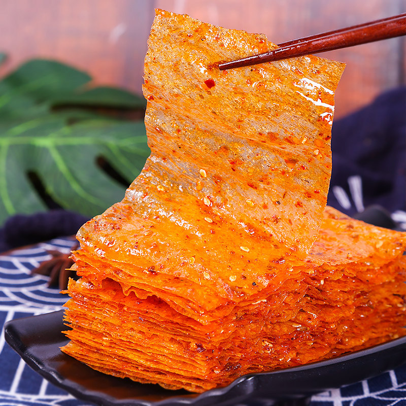 网红豆皮湖南特产儿时平江手工辣条 五味格豆腐干