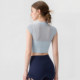 Xinliya fake two-piece yoga clothes breathable mesh running fitness Pilates training sleeveless sports top suit