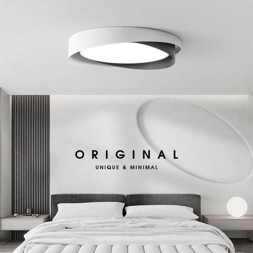 意式极简吸顶灯现代简约创意圆形卧室儿童房间设计感LED书房灯具 - 图0