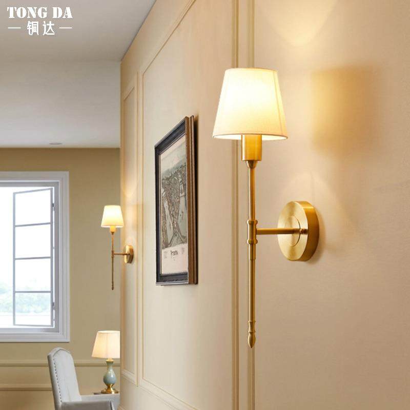 美式简约壁灯现代大气别墅电视背景墙客厅全铜壁灯家用酒店过道灯,淘宝优惠券,粉丝福利购,淘宝优惠卷