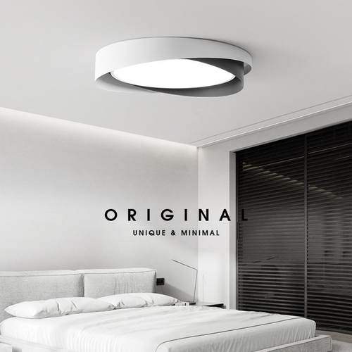 意式极简吸顶灯现代简约创意圆形卧室儿童房间设计感LED书房灯具 - 图3