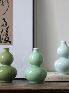中式古典陶瓷花瓶葫芦摆件