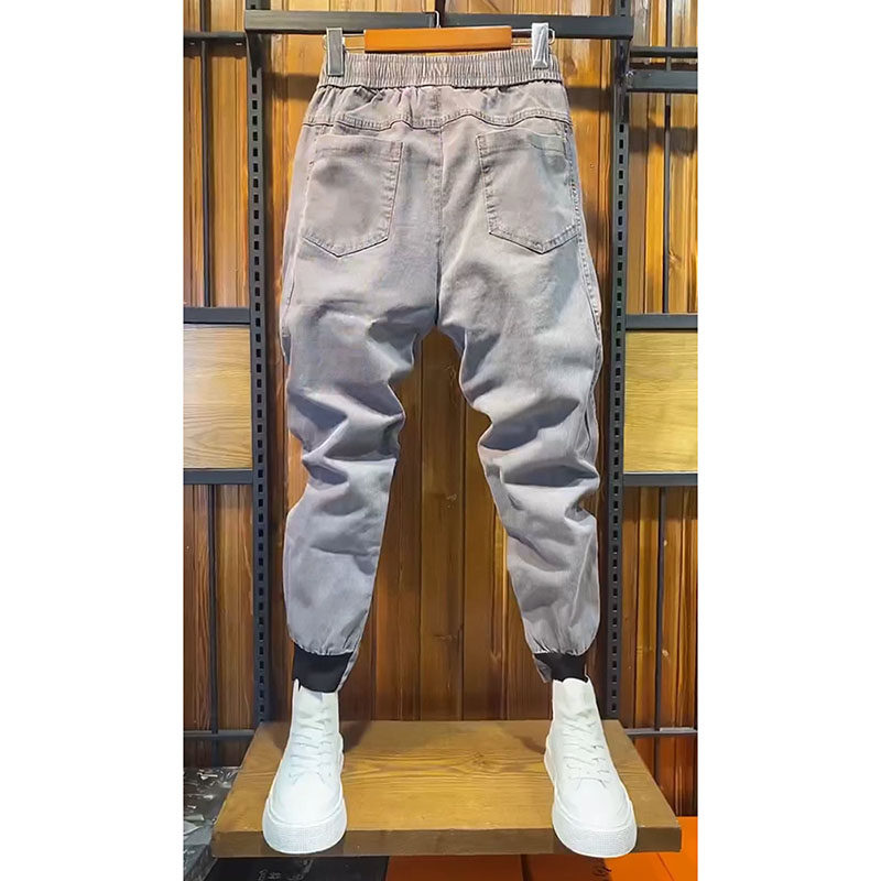 秋季新款男士韩版修身小脚牛仔裤弹力百搭纯色休闲束脚裤男九分裤,淘宝优惠券,粉丝福利购,淘宝优惠卷