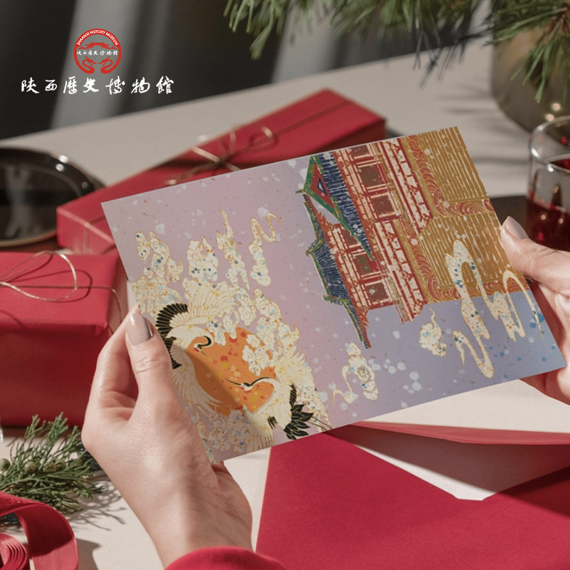 陕西历史博物馆文创中国风祝福贺卡生日小卡片母亲节手写信高级感