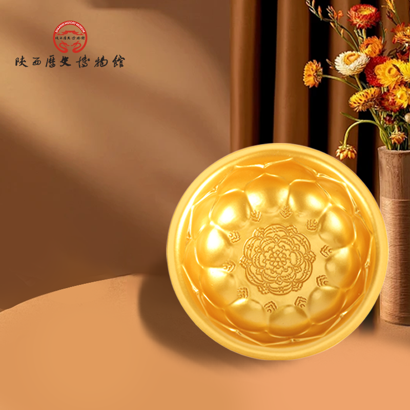 陕西历史博物馆鸳鸯文创金饭碗桌面饰品收纳摆件礼盒装教师伴手礼