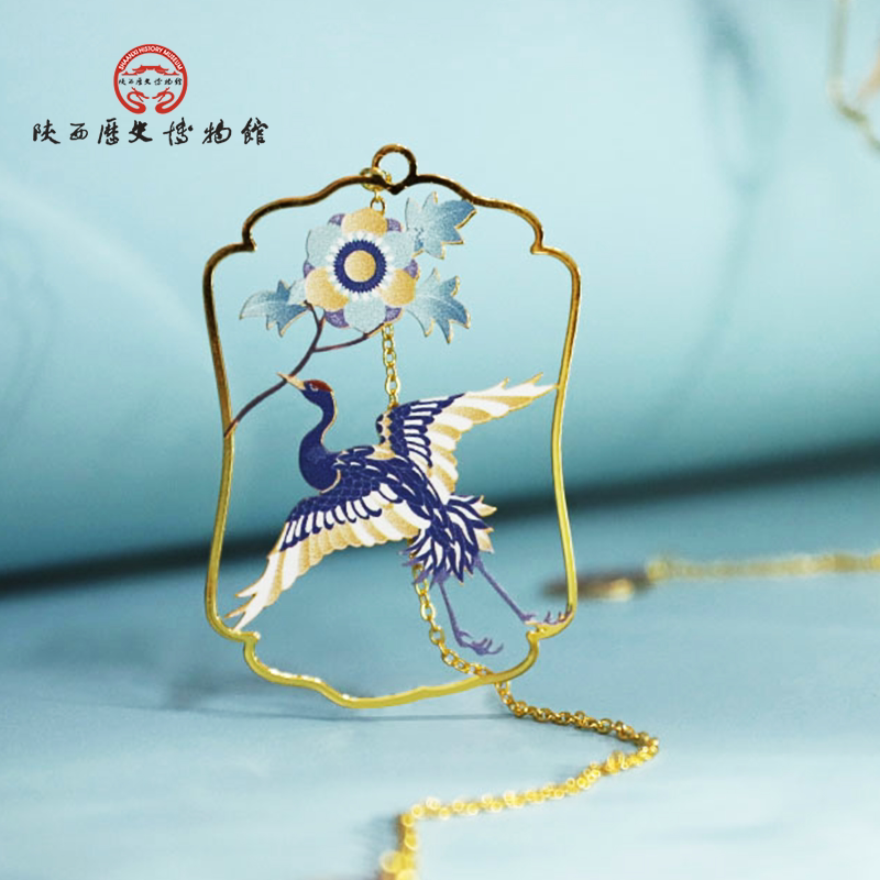 陕西历史博物馆花舞大唐金属黄铜书签古典中国风高档精致高级感高颜值创意古风西安特产文创纪念品伴手礼