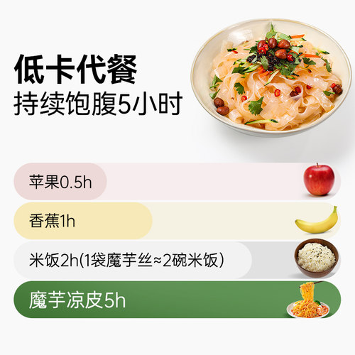 魔芋凉皮宽面0脂肪健身饱腹代餐魔芋面速食轻食魔芋代餐凉皮袋装 - 图3
