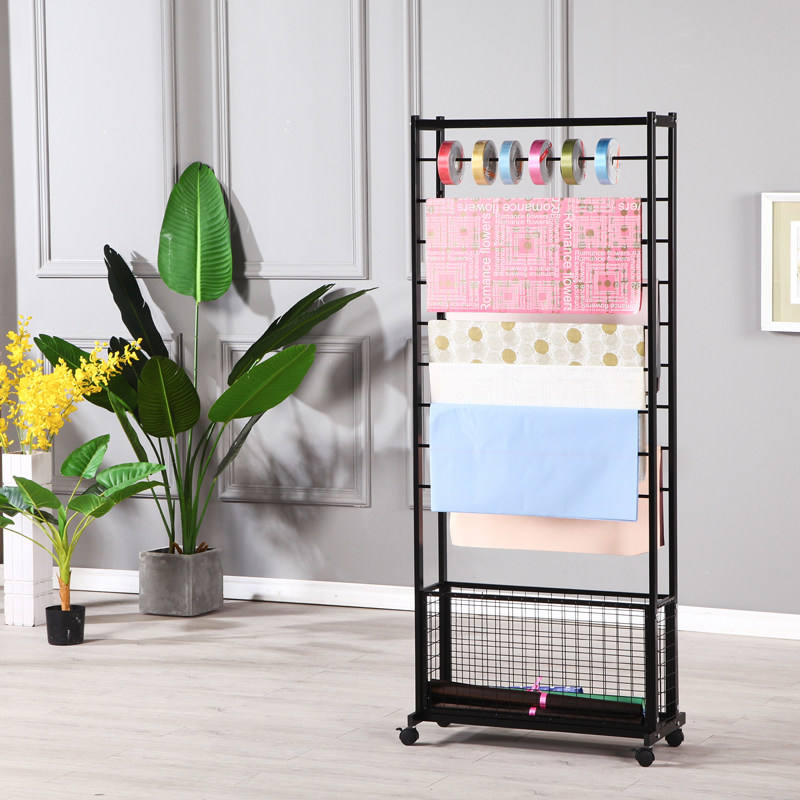 新款铁艺丝带架收纳架鲜花包装纸架彩带展示架花店用品挂纸卷轴架,淘宝优惠券,粉丝福利购,淘宝优惠卷