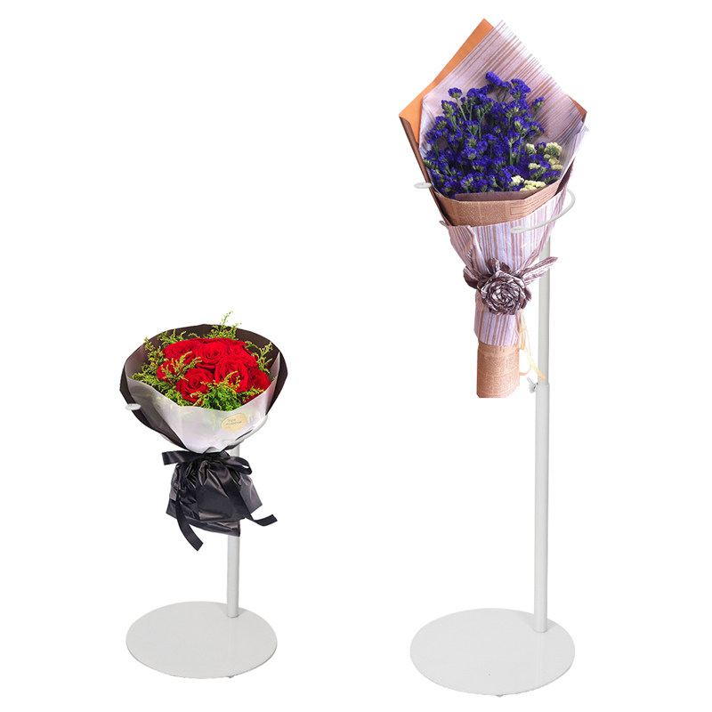 Wrought iron bouquet standing stand for flowers with detachable display