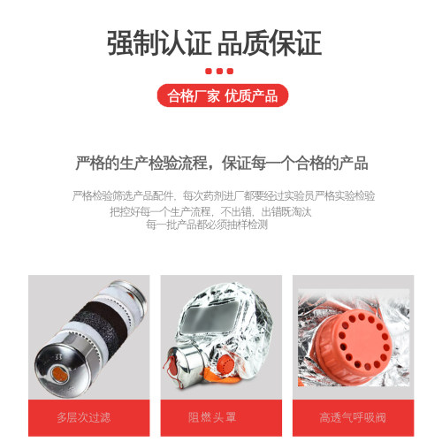 消防防烟面具防毒面罩酒店宾馆家用火灾逃生过滤式自救呼吸器面具 - 图2