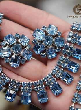 Vintage奥地利水晶项链手链耳夹