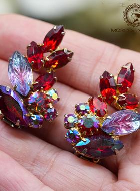 JULIANA琉璃浮雕水晶钻项链耳夹