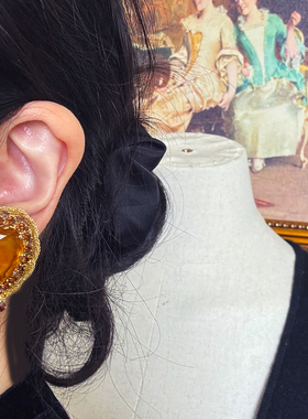 Vintage-S中古首饰50年代专利作品奥地利水晶胸针项链耳夹套装