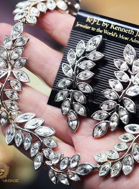 KJL热带雨林树叶项链耳夹耳环