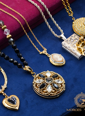 Vintage相片盒像片盒项链毛衣链