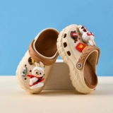 Детские мультяшные летние тапочки для мальчиков, нескользящие слайдеры, мягкая подошва