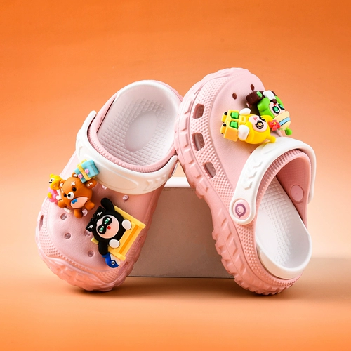 Нескользящие туфли для мальчиков, детские летние мультяшные тапочки, слайдеры, мягкая подошва