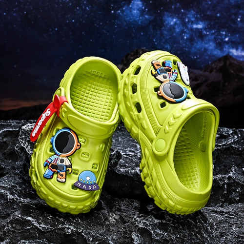 Летние туфли для мальчиков, нескользящие детские мультяшные тапочки, мягкая подошва