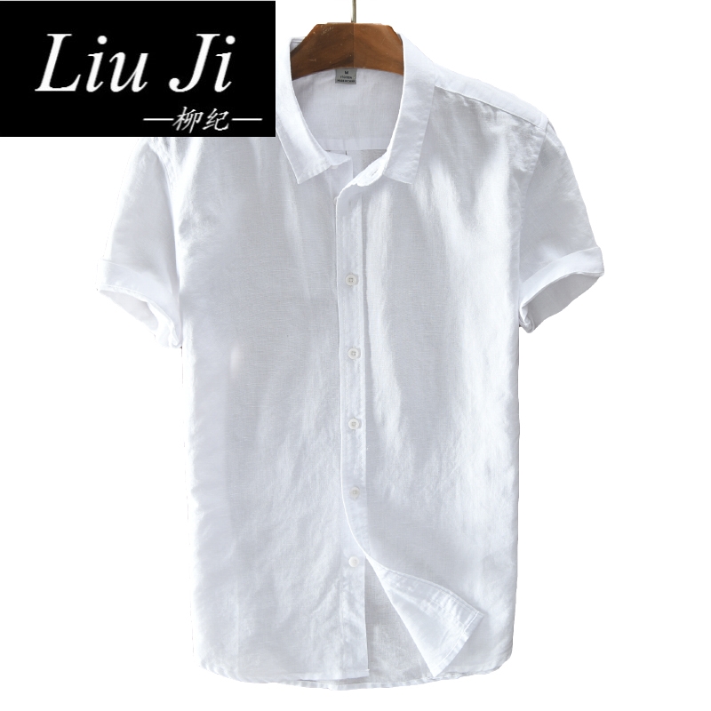 中国风男装亚麻布短袖t恤中式复古棉麻衣衬衫唐装夏季宽松上衣薄