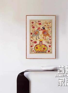 四川夹江年画《元亨利贞》新中式版画客厅挂画玄关过道装饰画复古