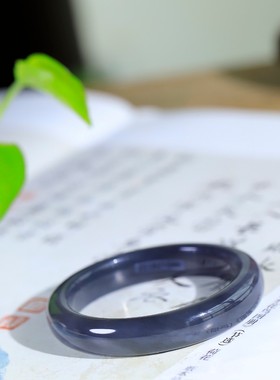 天然玉石烟紫手镯玉质细腻油性足56mm圈口女款精品带证书